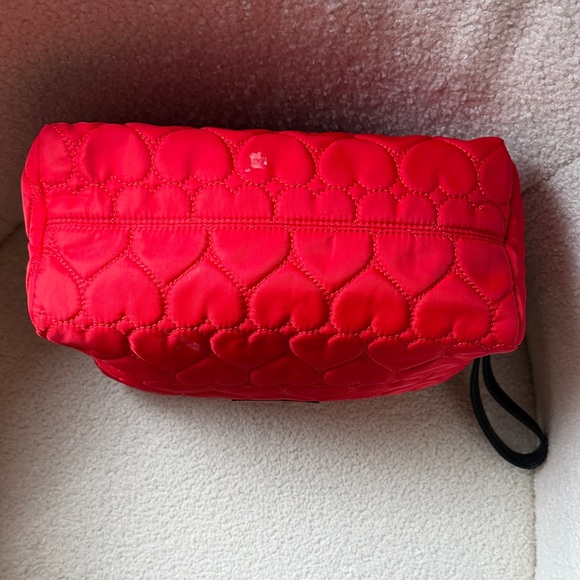 Betsey Johnson Red Heart Quilted Cosmetic Bag - Picture 5 of 9